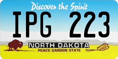 ND license plate IPG223