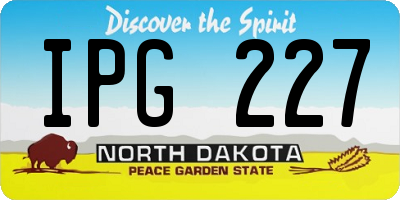 ND license plate IPG227