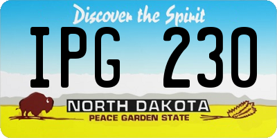 ND license plate IPG230