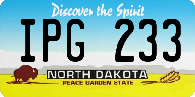 ND license plate IPG233