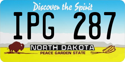 ND license plate IPG287