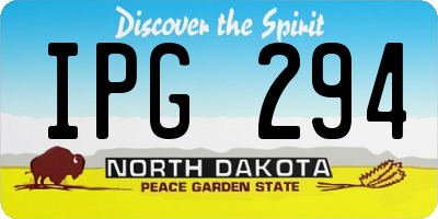 ND license plate IPG294