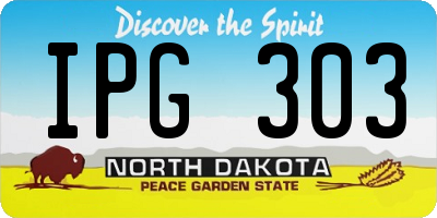 ND license plate IPG303