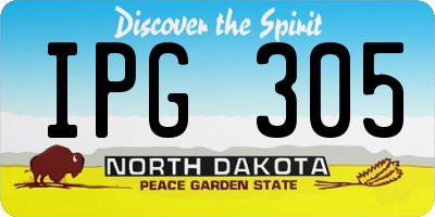 ND license plate IPG305