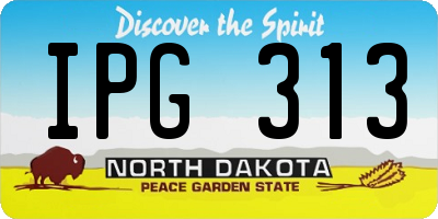 ND license plate IPG313