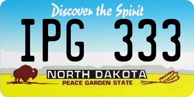 ND license plate IPG333