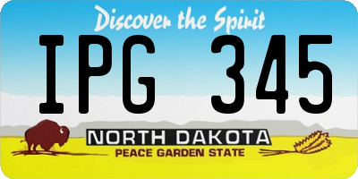 ND license plate IPG345