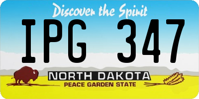 ND license plate IPG347