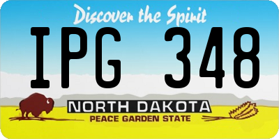 ND license plate IPG348