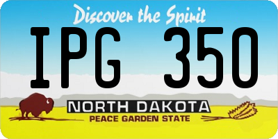 ND license plate IPG350