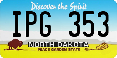 ND license plate IPG353