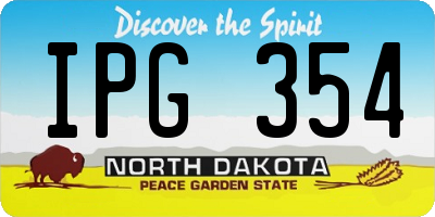 ND license plate IPG354