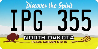 ND license plate IPG355