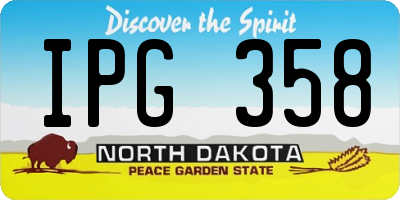ND license plate IPG358