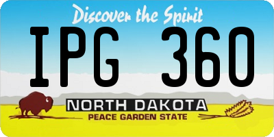 ND license plate IPG360