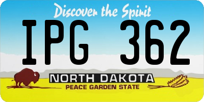 ND license plate IPG362