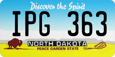 ND license plate IPG363