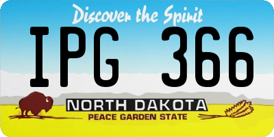 ND license plate IPG366