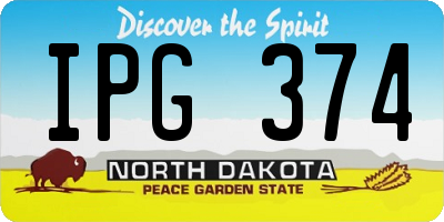 ND license plate IPG374