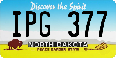 ND license plate IPG377