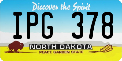 ND license plate IPG378