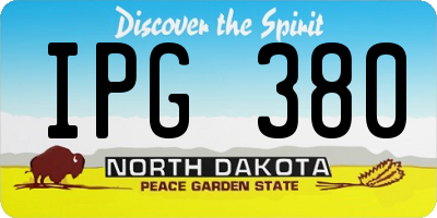 ND license plate IPG380