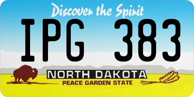 ND license plate IPG383