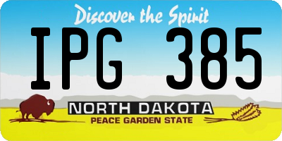 ND license plate IPG385