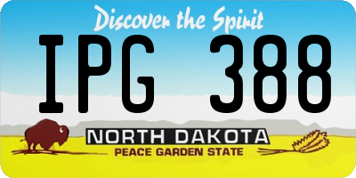 ND license plate IPG388