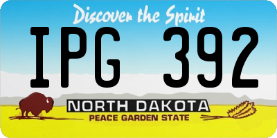 ND license plate IPG392