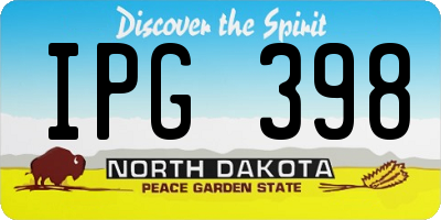 ND license plate IPG398