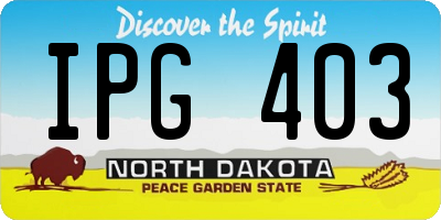 ND license plate IPG403