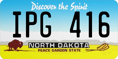 ND license plate IPG416