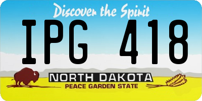 ND license plate IPG418