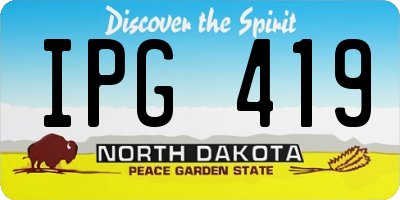 ND license plate IPG419