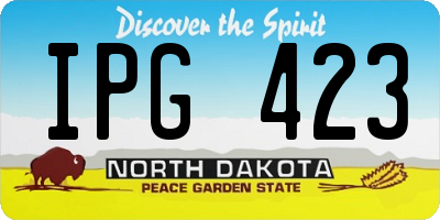 ND license plate IPG423