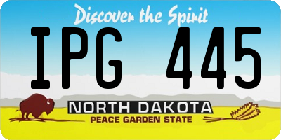 ND license plate IPG445