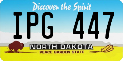 ND license plate IPG447
