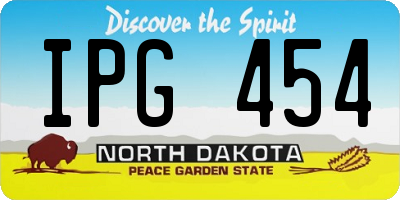 ND license plate IPG454
