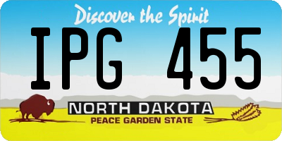 ND license plate IPG455