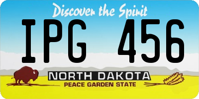 ND license plate IPG456