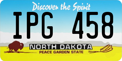 ND license plate IPG458