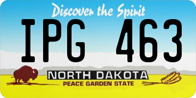 ND license plate IPG463