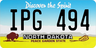 ND license plate IPG494