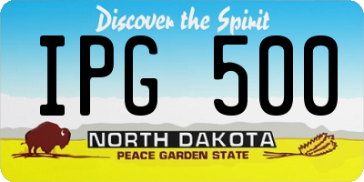 ND license plate IPG500