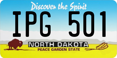 ND license plate IPG501