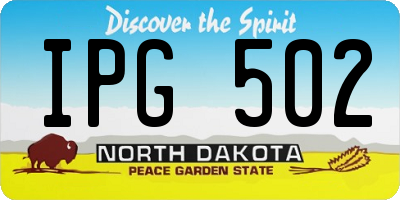 ND license plate IPG502