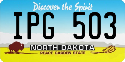 ND license plate IPG503