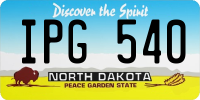 ND license plate IPG540