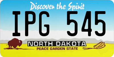 ND license plate IPG545